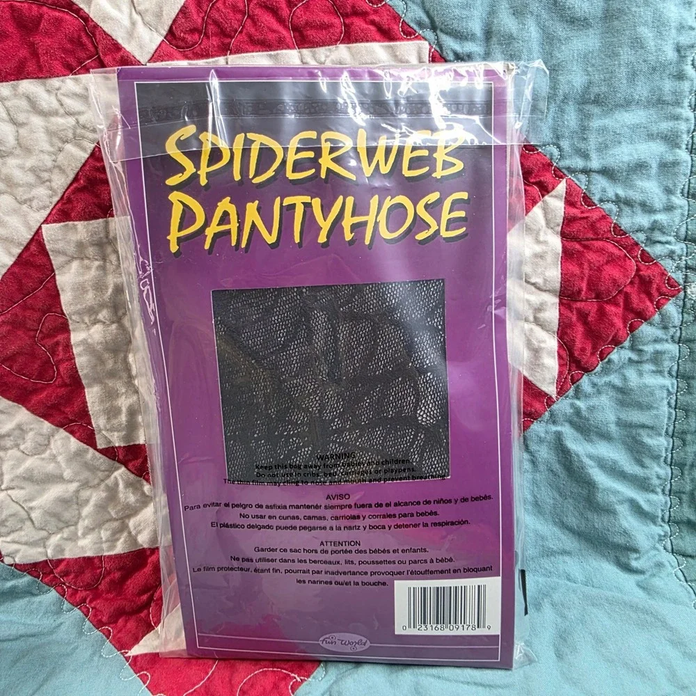 Fun World Spiderweb Pantyhose Black One Size Hosiery Costume Tights